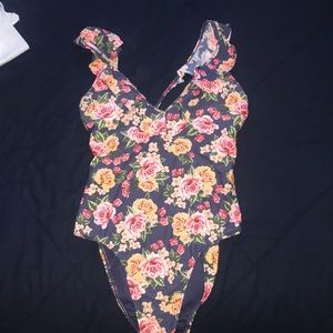 Floral one piece swim suit